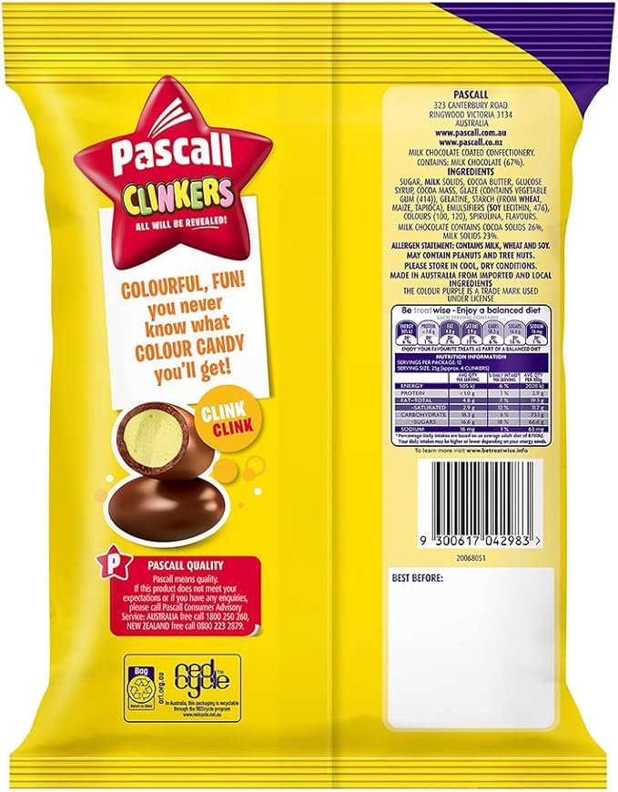 3x Cadbury 300g Chocolate Clinkers Milk Choco Pack Snack Bag Confectionery Candy - Image 2