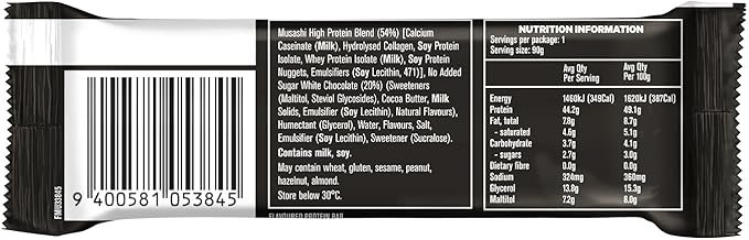 Musashi Protein Bar – 45g Protein, Low carb, Protein Snack - White chocolate Lemon Cheesecake 12 pack - Image 4