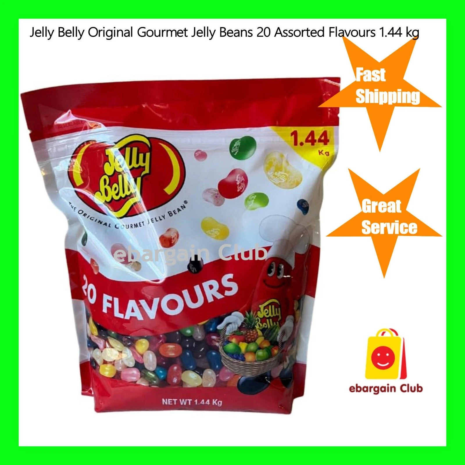 Jelly Belly Original Gourmet Jelly Beans 20 Assorted Flavours 1.44 kg